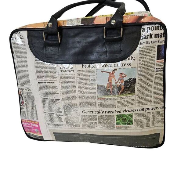 Karma Living laminated newspapers medium sized  tote. - Picture 3 of 8